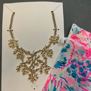 NWT Lilly Pulitzer Gold Metallic Elsa Necklace $98